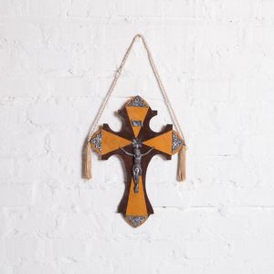 Crucifixo Em Madeira E Metal